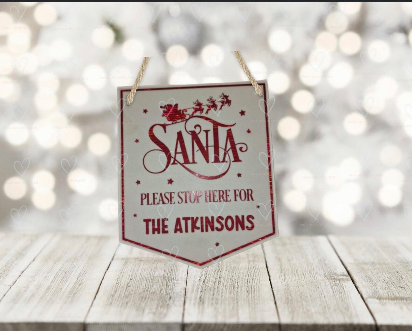 Santa, Stop Here! Sign