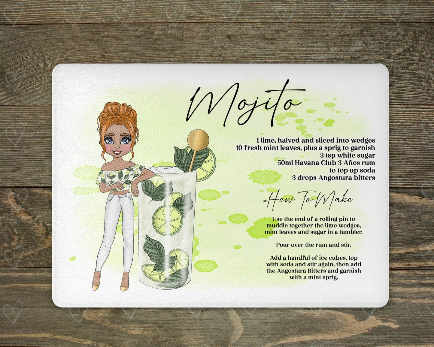 Cocktail Dolly Chopping Board - Mojito