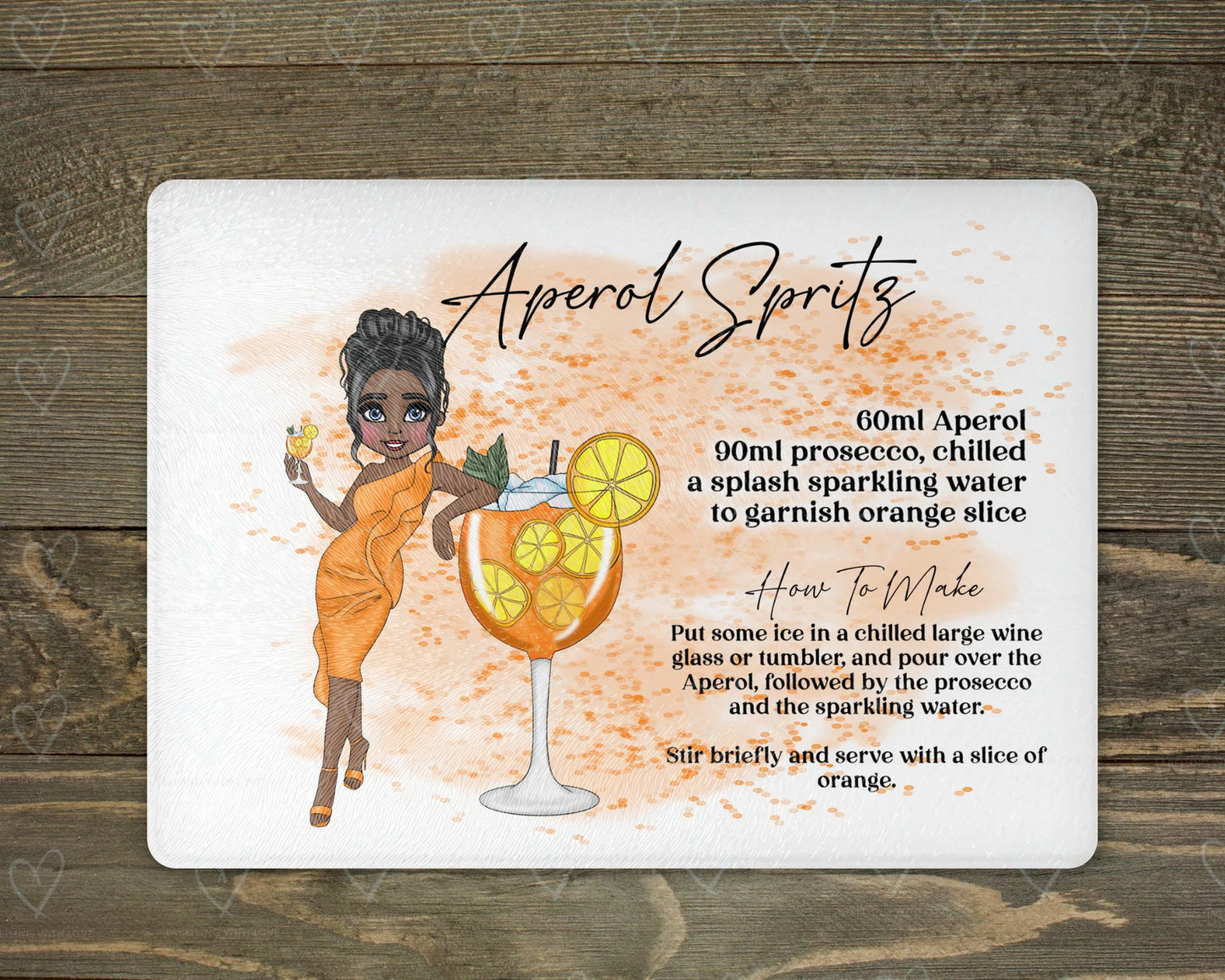 Cocktail Dolly Chopping Board - Aperol Spritz