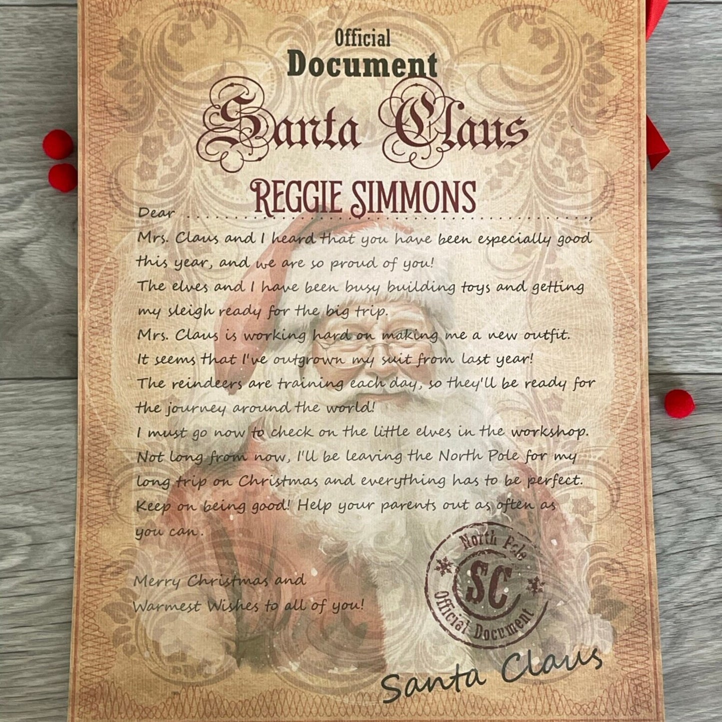 Personalised Vintage Santa Letter