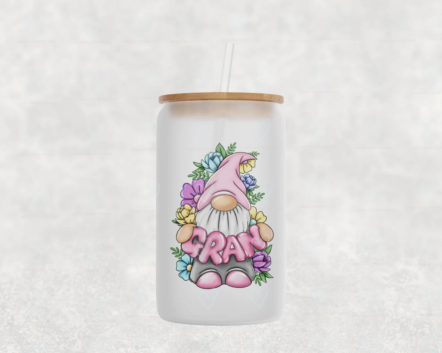 Personalised Gonk Glass Can