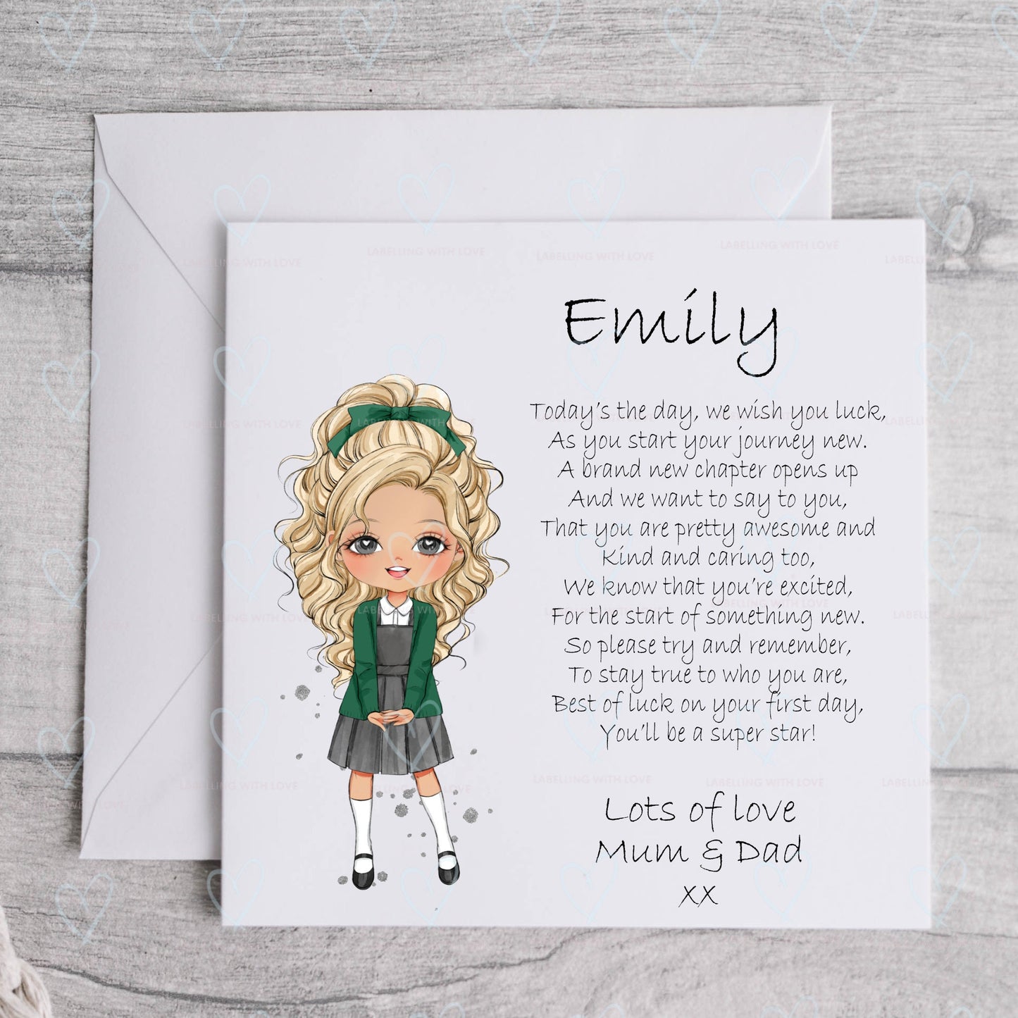 Personalised New School card