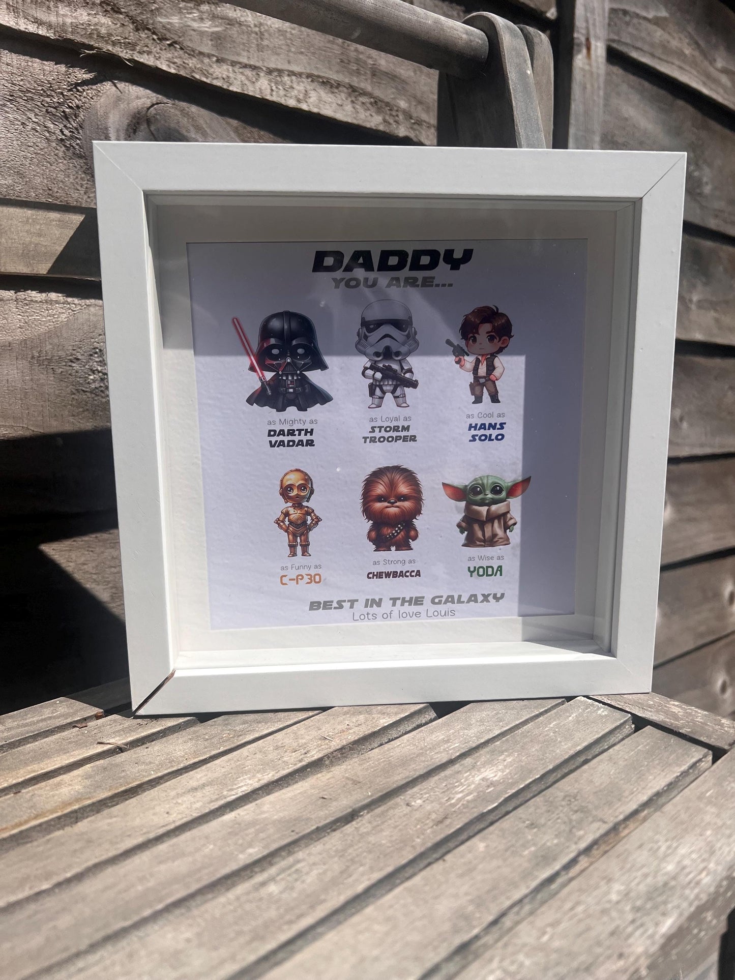 Personalised Character Frame | Personalised Star Wars FunkoPop Inspired Frame | Birthday Dad Son Daughter Friend Teacher Mum Gifts