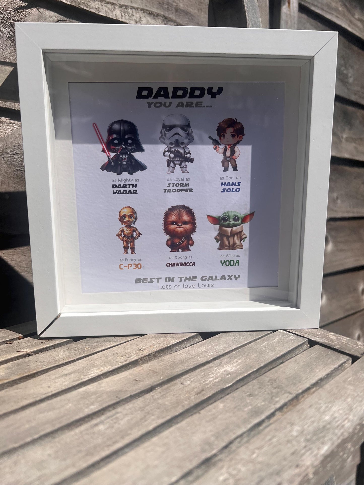Personalised Character Frame | Personalised Star Wars FunkoPop Inspired Frame | Birthday Dad Son Daughter Friend Teacher Mum Gifts
