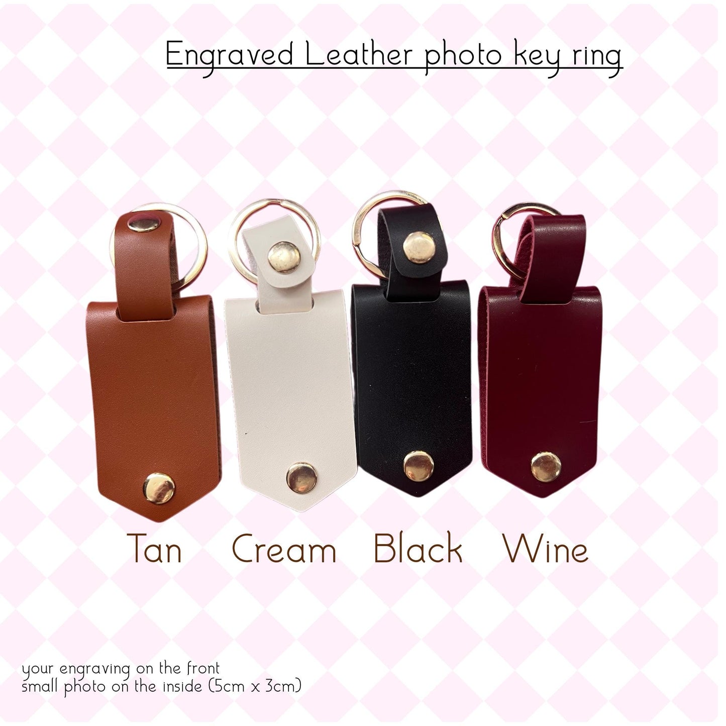 Personalised Photo Keyring in Leather Case | Lether Keychain | Photo Key Ring | Picture Key Chain | Photo leather engaved