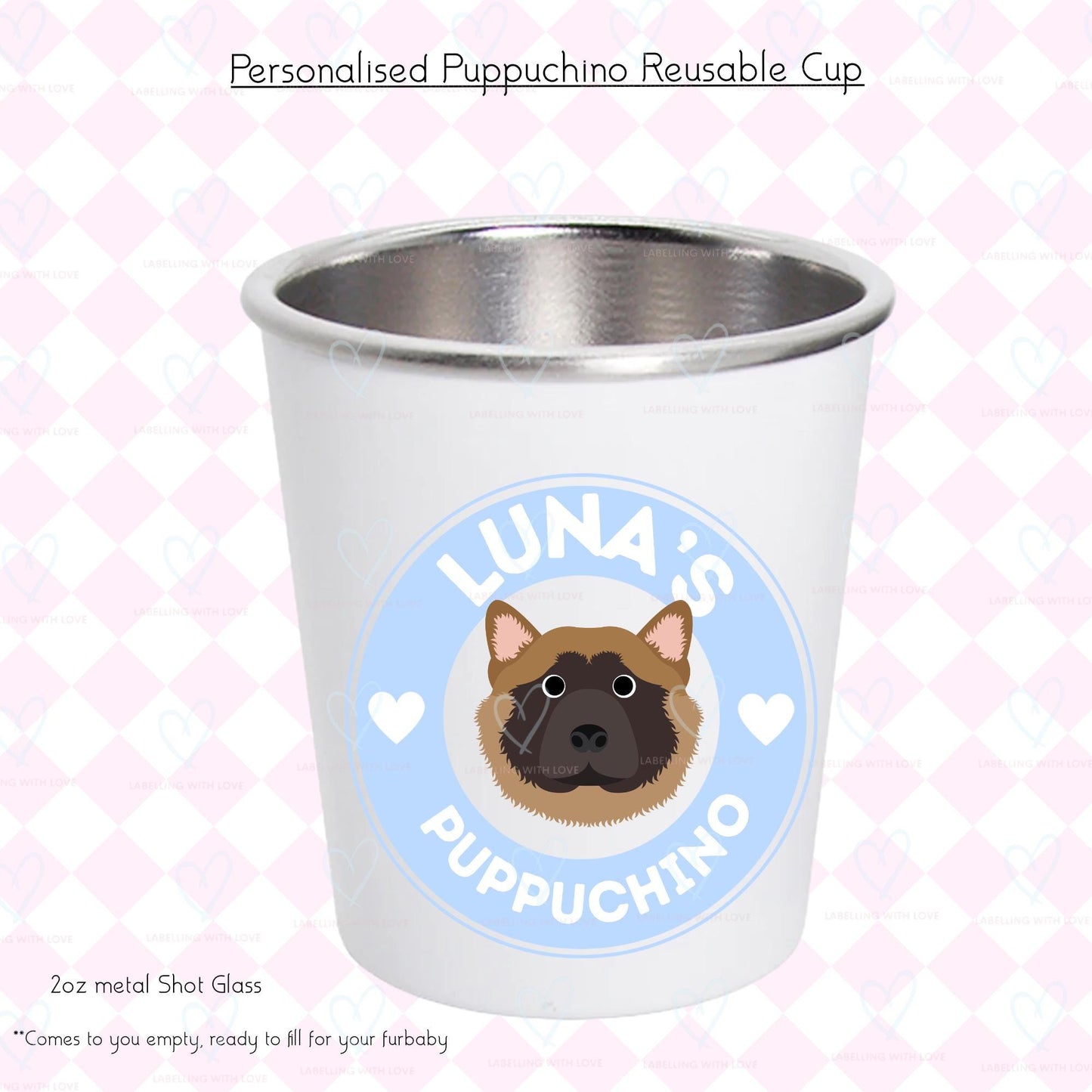 Personalised Puppuchino | Reusable Pup Cup | Custom Puppuccino Cup Dog | Custom Dog Gift | Dog Birthday Gift | Puppy Christmas Gift