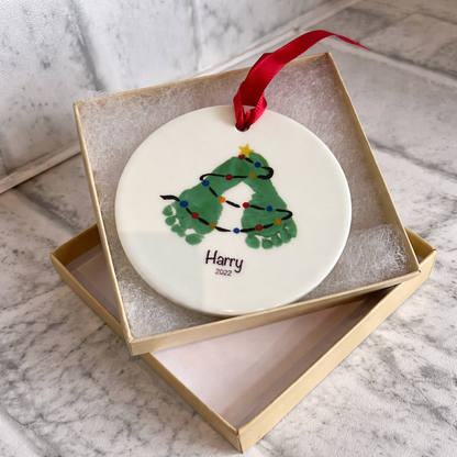 Personalised Childs Artwork Gift | Kids Drawing on Mug,Tea Towel,Ornament | Handprint/Footprint Keepsake | Custom Christmas Gift