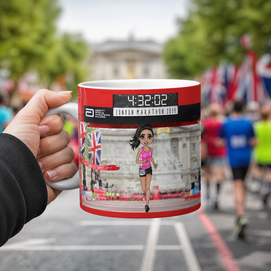 Personalised Marathon Mug 11oz, Running Achievement Gift, Custom Marathon Finisher Cup, London Marathon Gift, Runner Keepsake Mug
