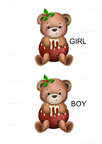 Personalised Christmas Pudding Bear Sack