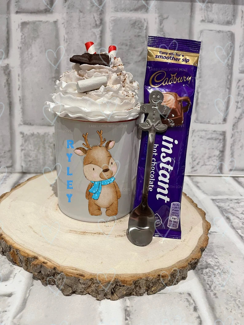 Personalised Mug With Hot Chocolate & Spoon