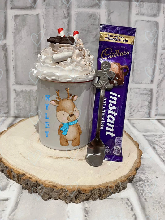 Personalised Mug With Hot Chocolate & Spoon