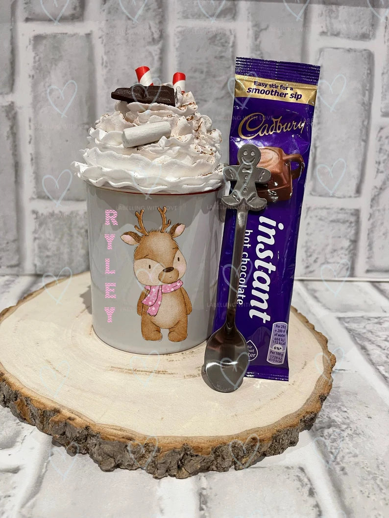 Personalised Mug With Hot Chocolate & Spoon