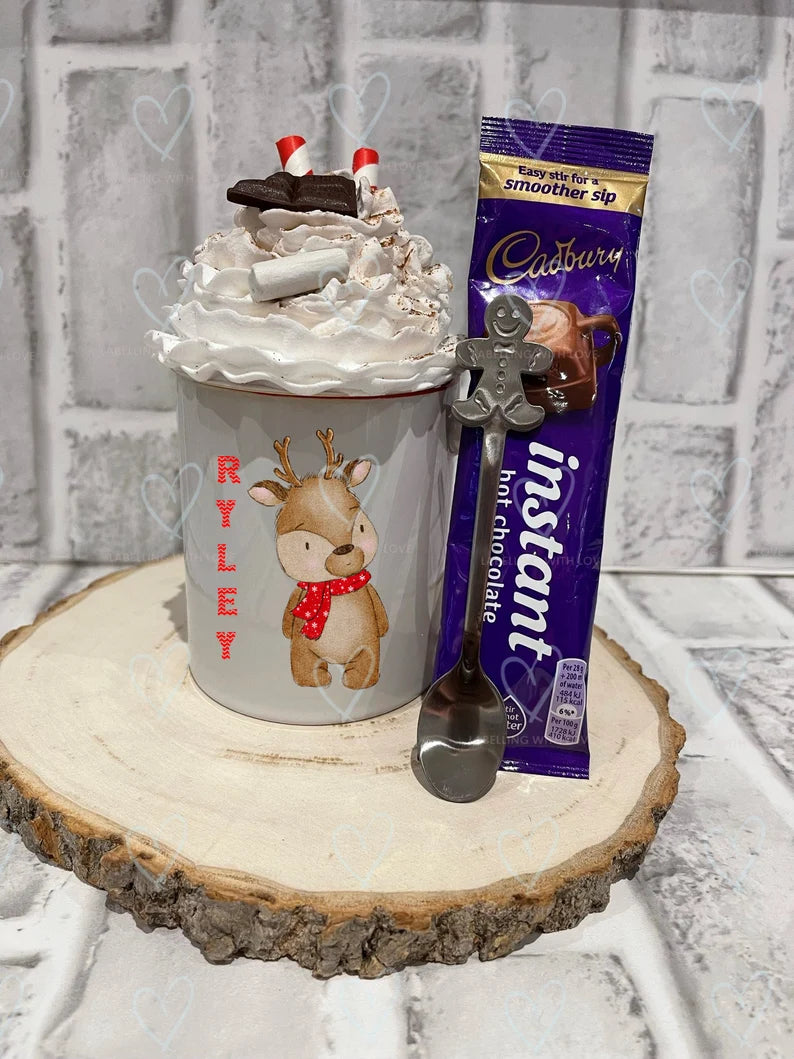 Personalised Mug With Hot Chocolate & Spoon