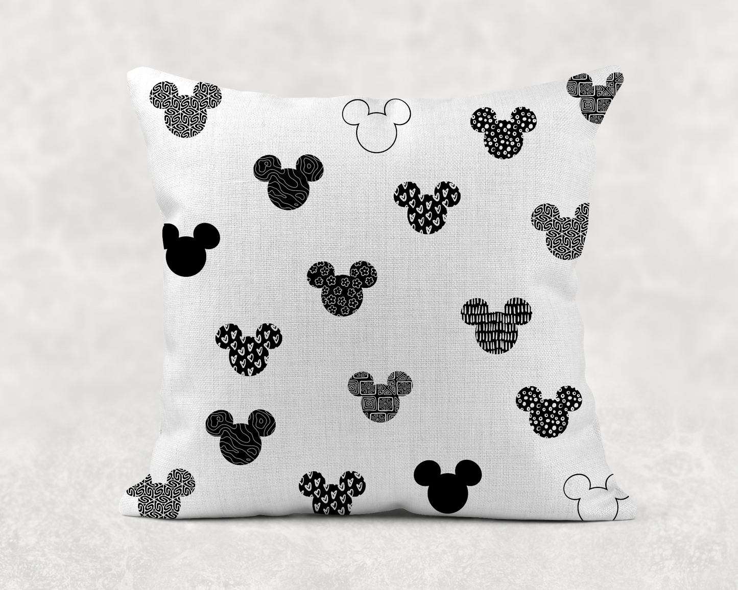 Mickey Pattern Head Linen Cushion