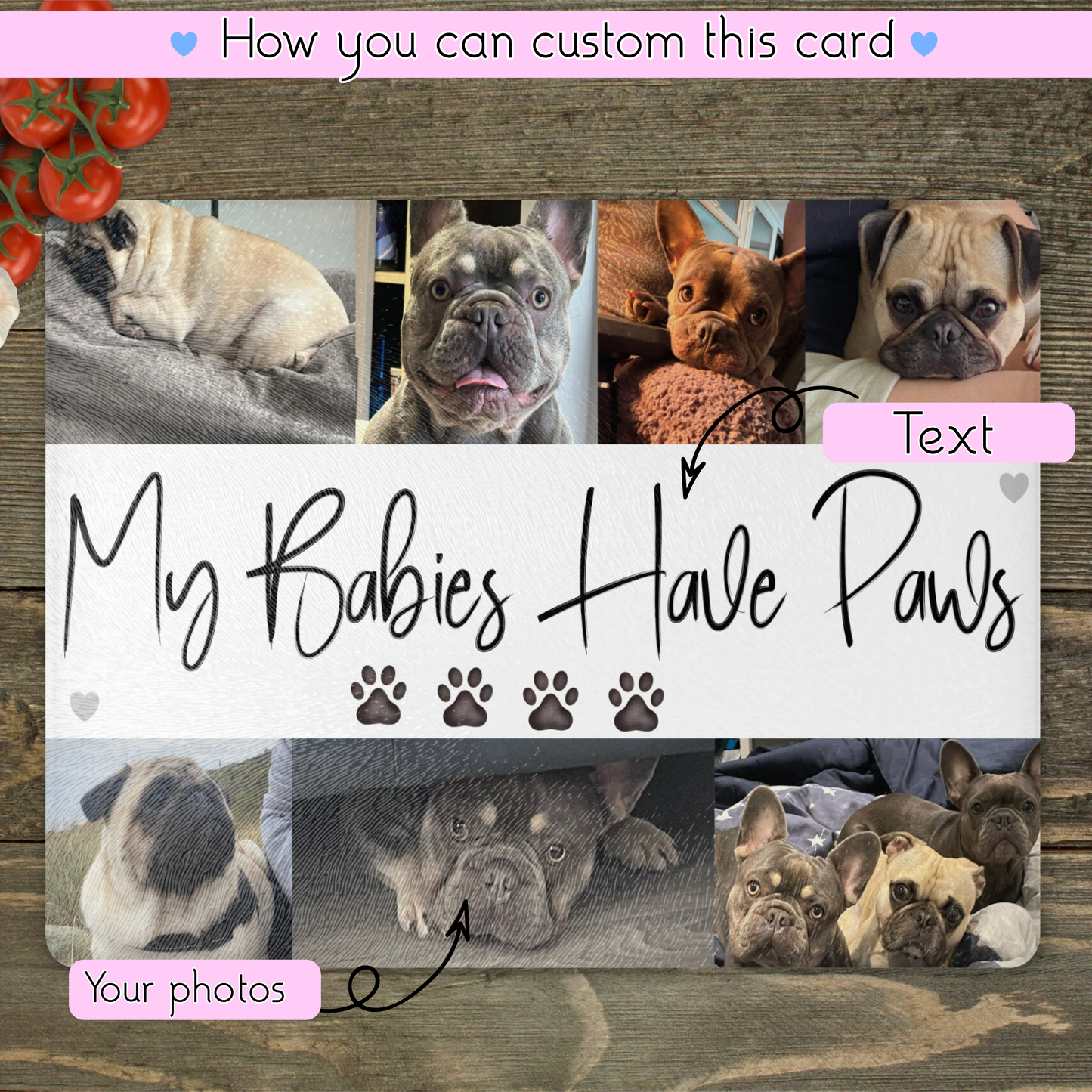 Personalised Photo Chopping Board | Custom Photo Collage Gift | Family Memory Kitchen Board | Pet Photo Gift | Unique Housewarming Gift