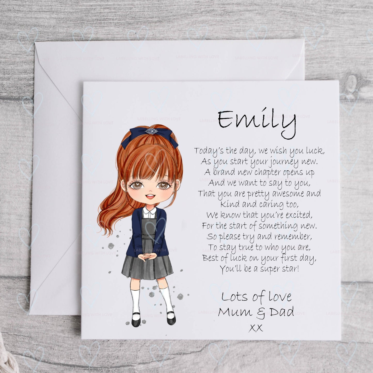 Personalised New School card