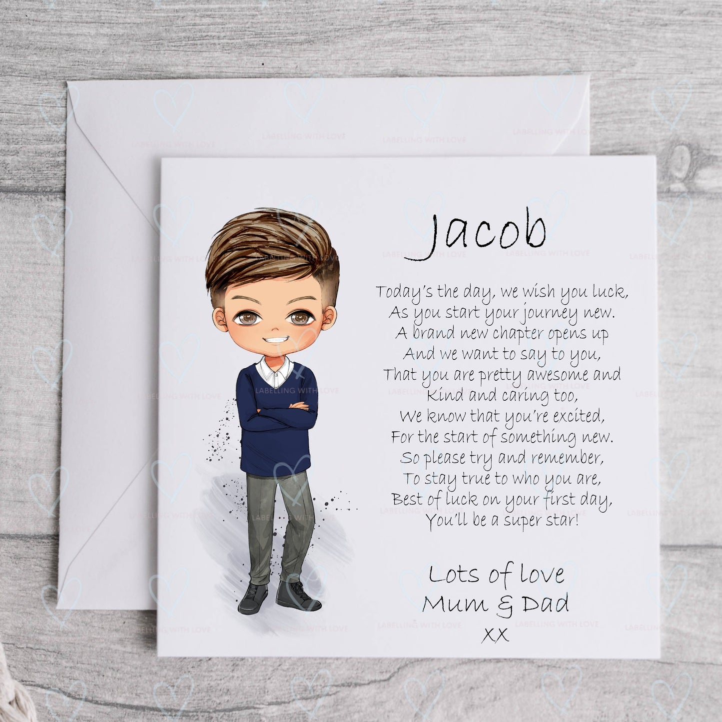 Personalised New School card