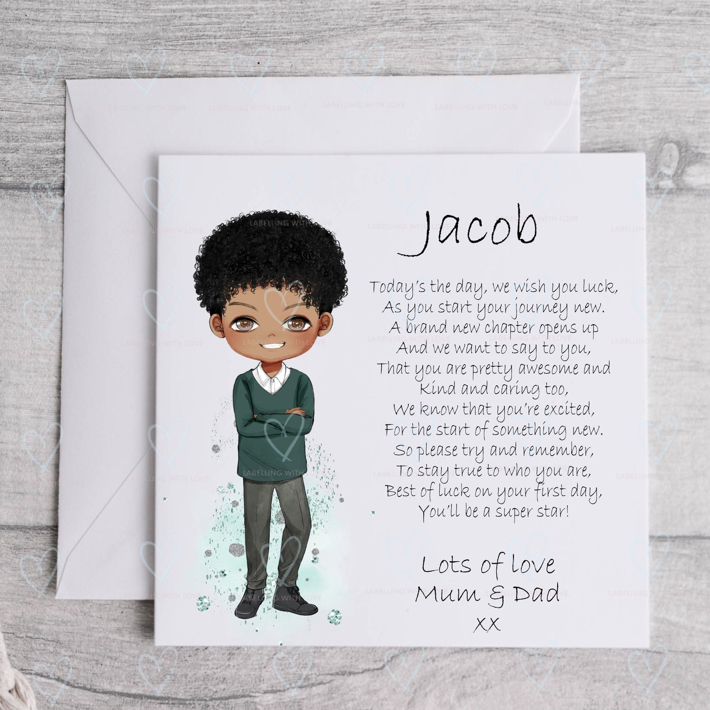 Personalised New School card