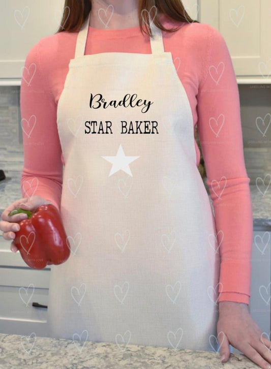 Personalised Baking Apron | Custom Name Apron | Star Baker Apron | Personalised Cooking Apron | Baking Gift for Adults & Kids