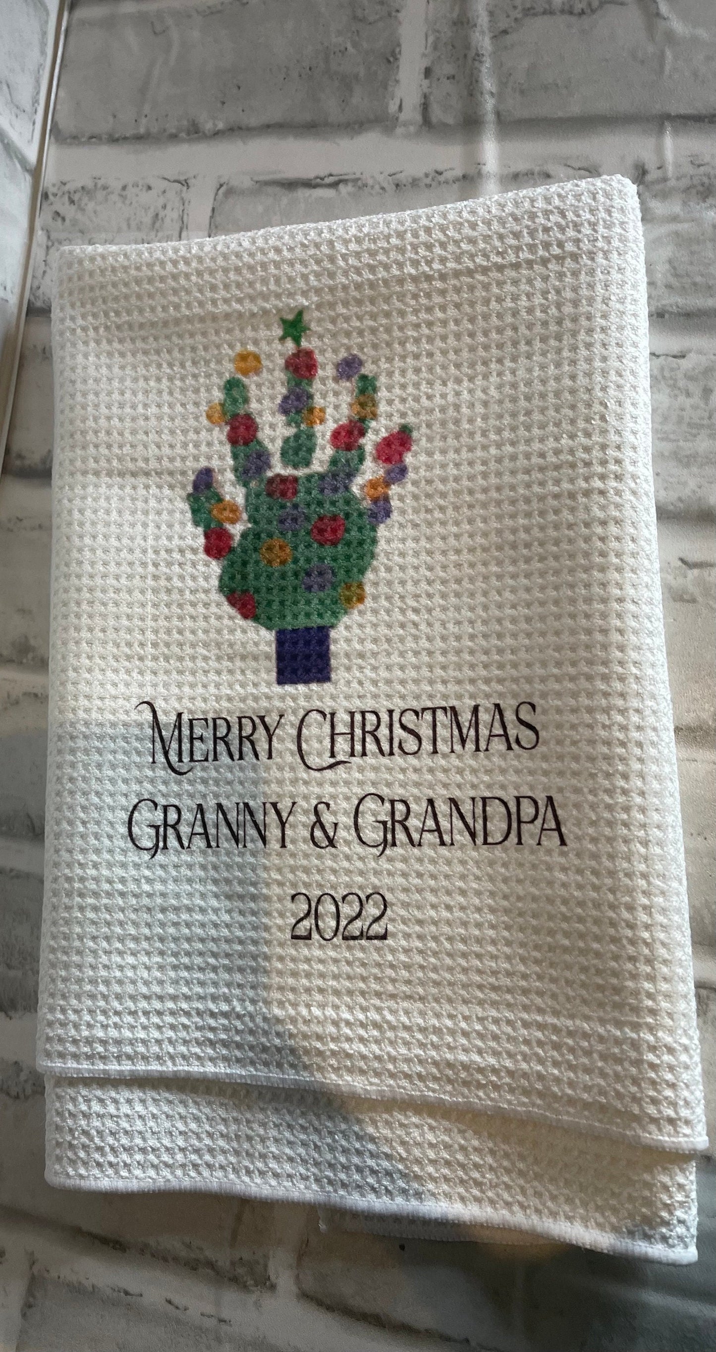 Personalised Childs Artwork Gift | Kids Drawing on Mug,Tea Towel,Ornament | Handprint/Footprint Keepsake | Custom Christmas Gift