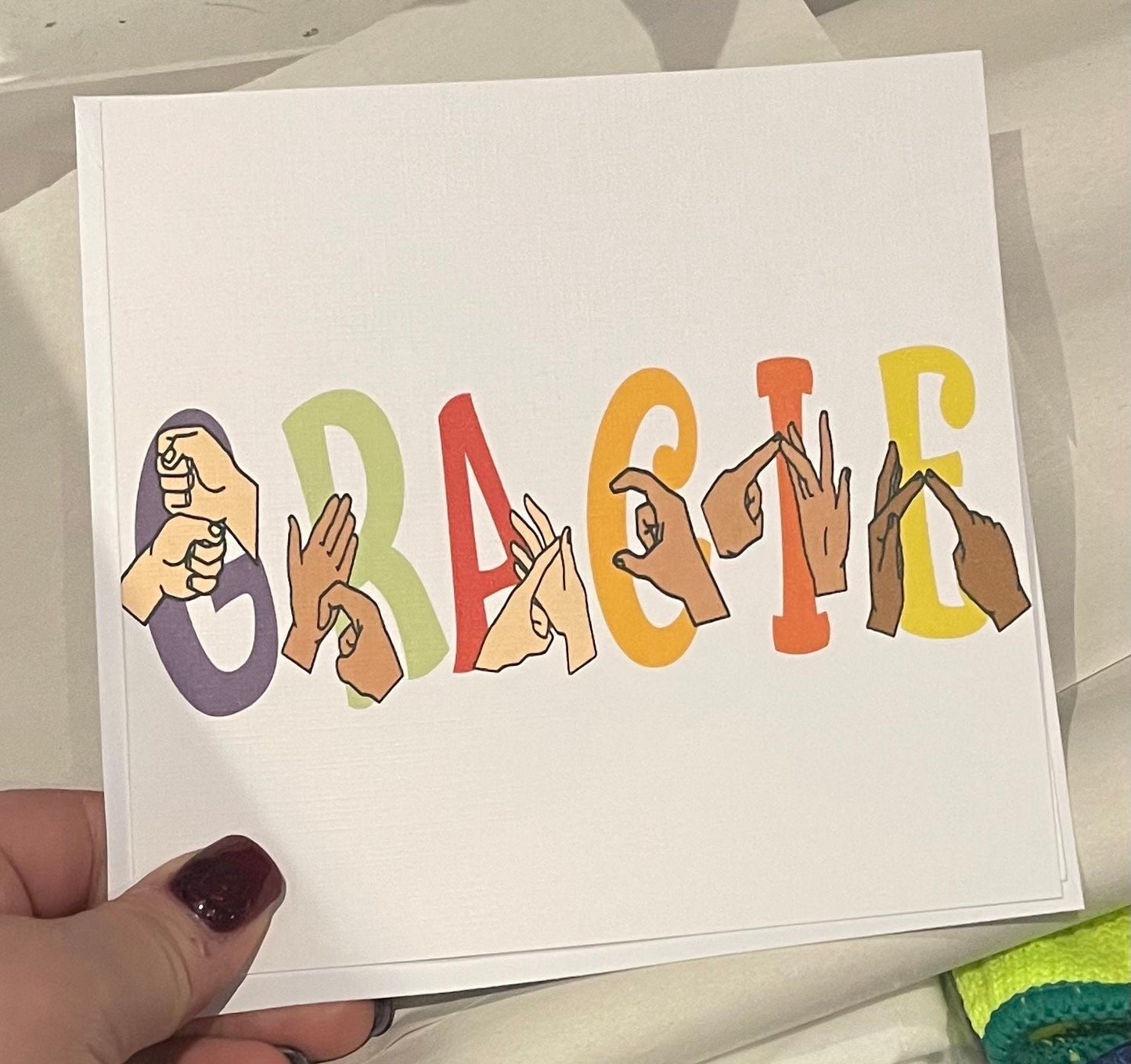 Personalised sign language card
