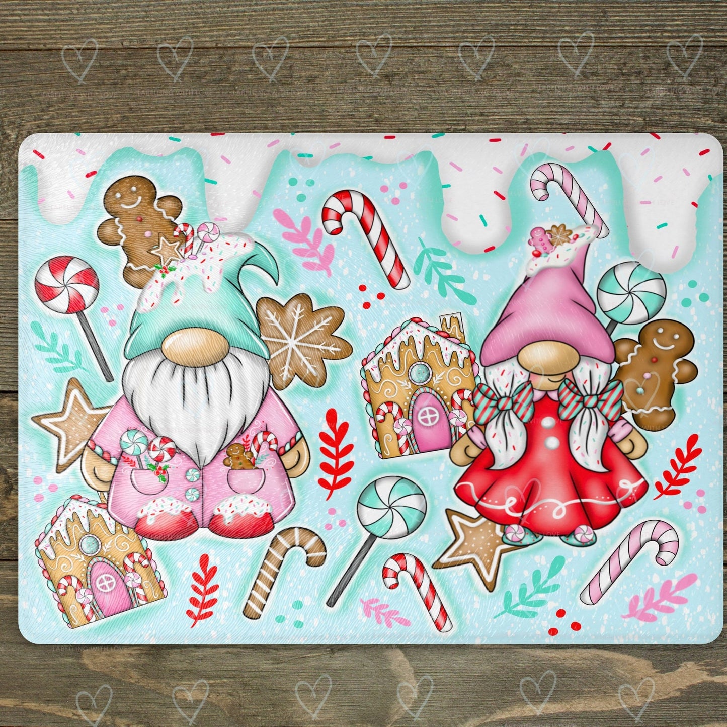 Christmas Gonk Chopping Board | Christmas Kitchen Decor | Christmas Chopping board | Gnome Cutting Board | Glass Board
