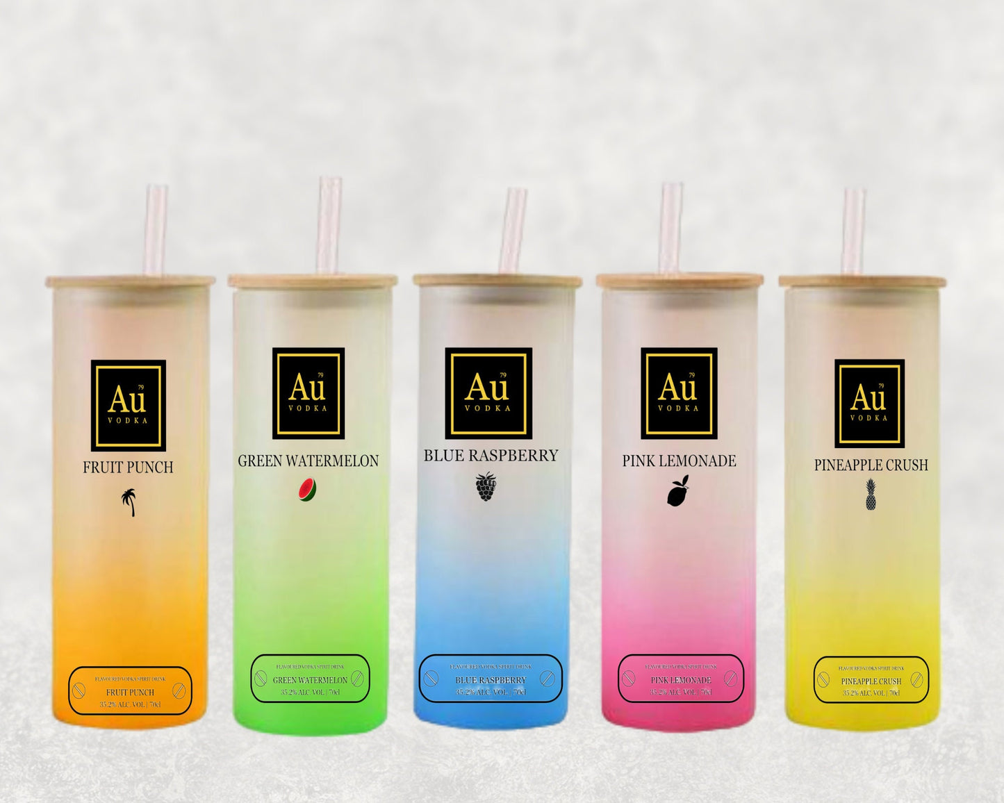 Au Inspired Frosted Tumbler | Vodka Tumbler | Frosted Glass with lid and straw