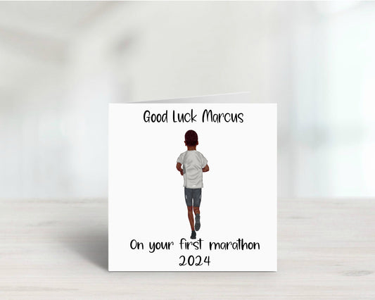 Personalised Marathon Good Luck Card, Custom Runner Card, First Marathon Card, Running Gift Card, Marathon Support Card, Runner Keepsake