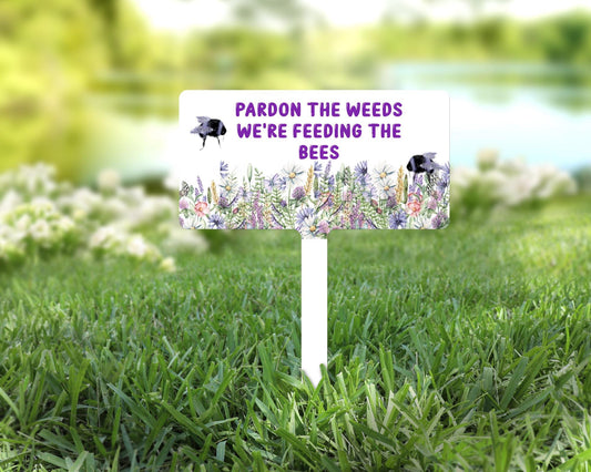 Bee garden sign | Garden sign | bees acrylic garden sign | gardening sign | Garden decoration | No mow may plaque