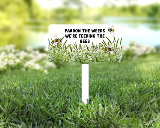 Bee garden sign | Garden sign | bees acrylic garden sign | gardening sign | Garden decoration | No mow may plaque