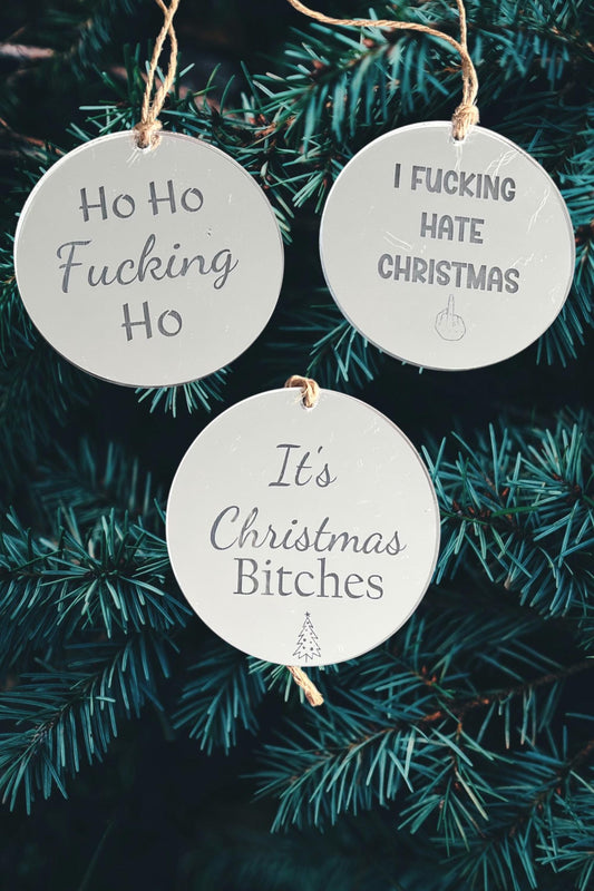 Funny Christmas Bauble, Rude Christmas Ornament, Adult Humour Xmas Decoration, Offensive Christmas Gift, Sarcastic Xmas Tree Decor