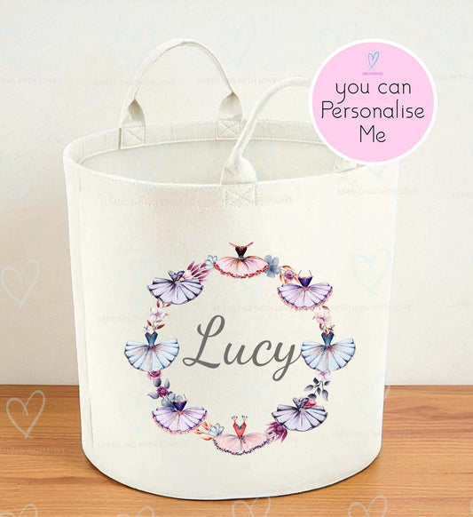 Personalised Felt Trug | Storage Bag | Toy Storage Basket | Felt Trug Toy Storage Bag | Storage Ballerina| Storage Ballet