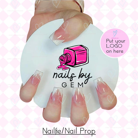 Personalised logo Nailfie | Nailfie disc | Nail Prop | Business signage | Nail tech gift | Nail tech accessory