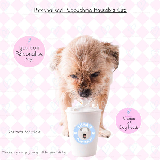 Personalised Puppuchino | Reusable Pup Cup | Custom Puppuccino Cup Dog |  Custom Dog Gift | Dog Birthday Gift | Puppy Christmas Gift