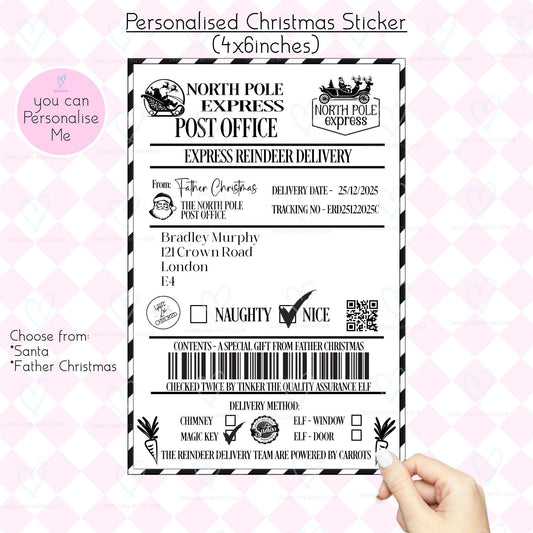 Personalised Santa Delivery Label | North Pole Christmas Gift Sticker