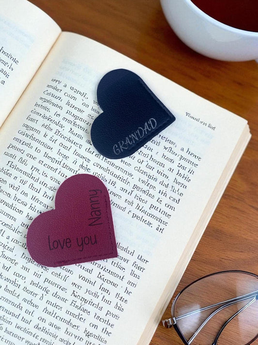 personalised engraved bookmark hearts | Heart book coners | save your page markers
