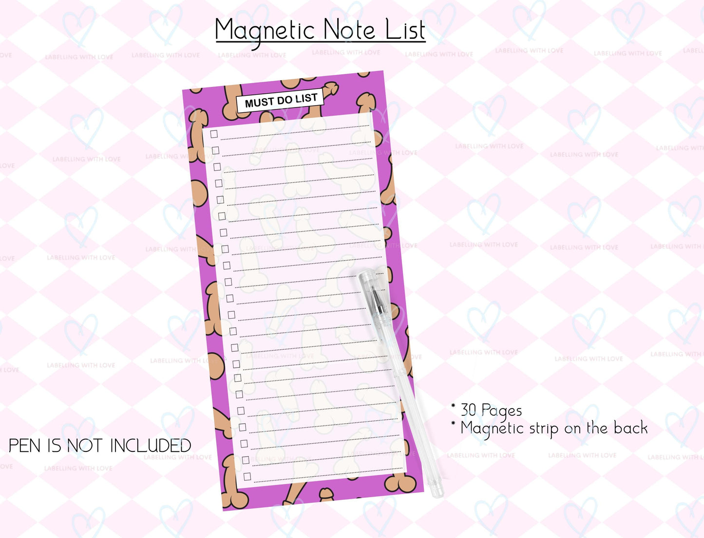 Shopping List Pad |Magnetic List pad | Shopping Pad with magnetic Strip | DL Size Shopping Pad Tear Away Pages | Grocery List