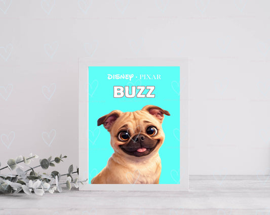 Custom Disney inspired Pet Portrait |  Home Decor Print | Personalised Disnety DOG Inspired Print
