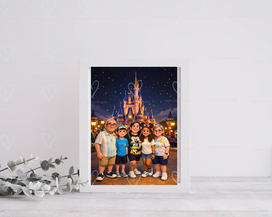 Custom Pixar inspired Portrait |  Home Decor Print | Personalised Pixar Inspired Print