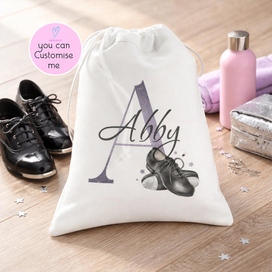 Personalised Tap Shoe Bag | Custom Dance Shoe Storage Bag | Tap Dancer Gift | Girls Dance Bag with Name | Ballet & Tap Accessories