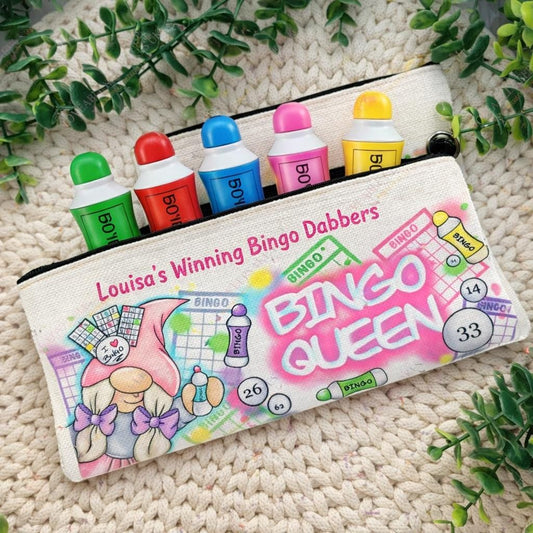 Personalised Bingo Dabber Bag | Custom Bingo Queen Pouch | Bingo Lover Gift | Bingo Accessories Case | Cosmetic Zipper Bag