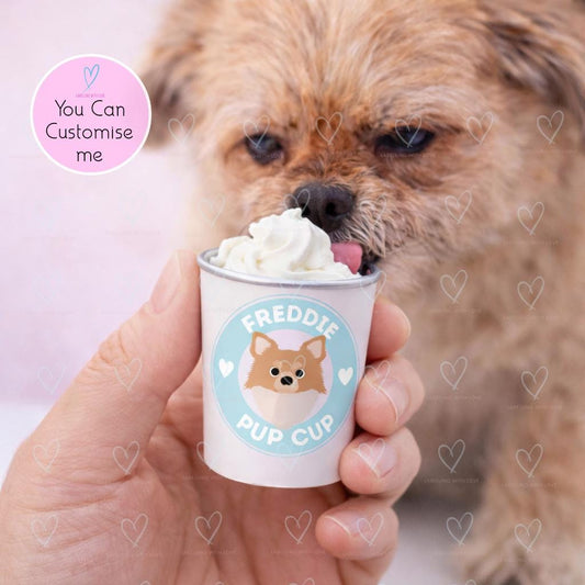 Personalised Dog Pup Cup Shot Glass – Custom Dog Name Cup, Puppuccino Cup, Dog Birthday Treat Cup, Dog Lover Gift, Pet Party Cup