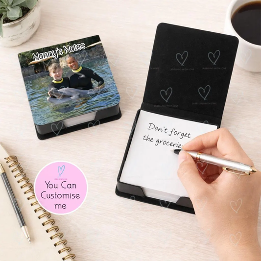 Personalised Memo Pad Holder With Photo | Custom Sticky Note Holder | Photo Note Block | Personalised Desk Notepad | Custom Office Gift